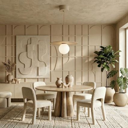 Pakaramā lampa uz vada FLAT 1xE27/15W/230V bēša