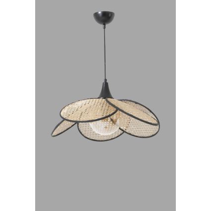 Pakaramā lampa uz vada FUME 1xE27/40W/230V Ø 45 cm melna/bēša