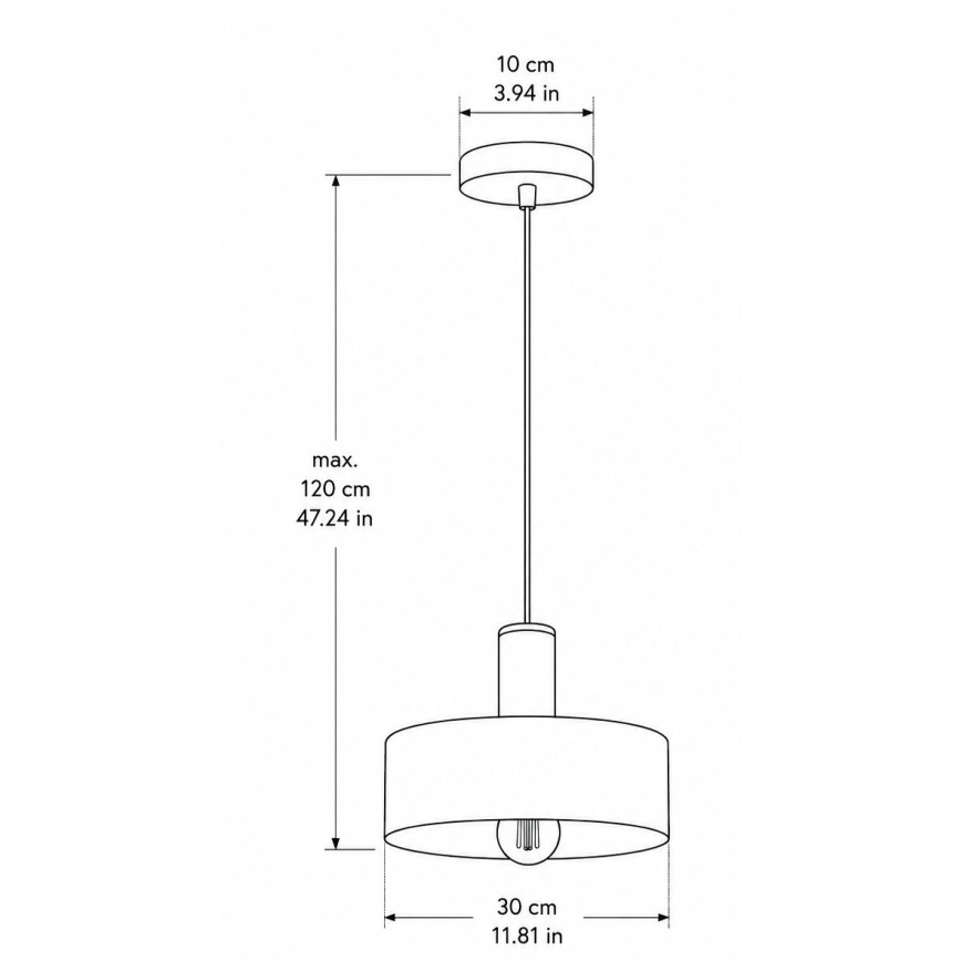 Pakaramā lampa uz vada HAKI 1xE27/60W/230V vīnsarkana/melna