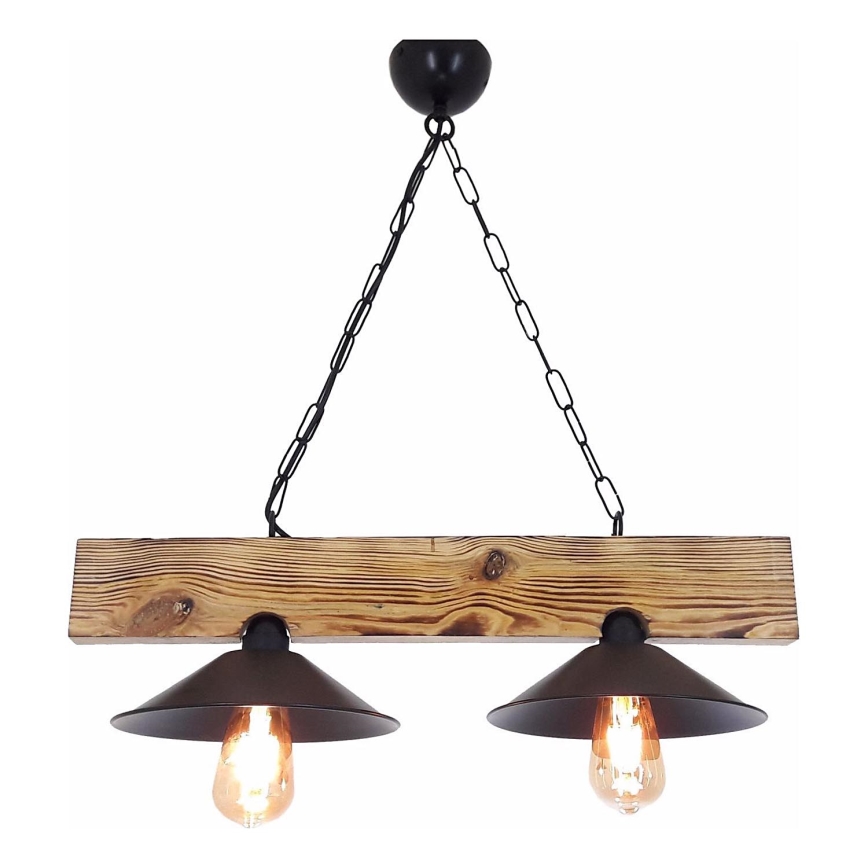 Pakaramā lampa uz vada HEPSI 2xE27/40W/230V egle/valrieksts