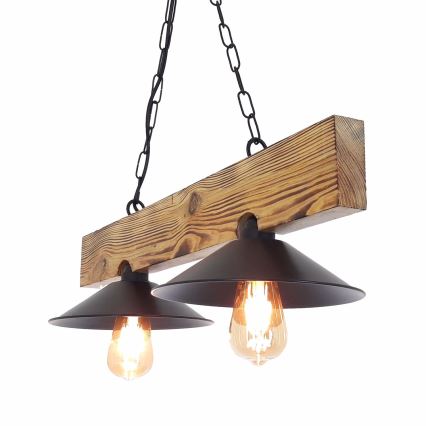 Pakaramā lampa uz vada HEPSI 2xE27/40W/230V egle/valrieksts