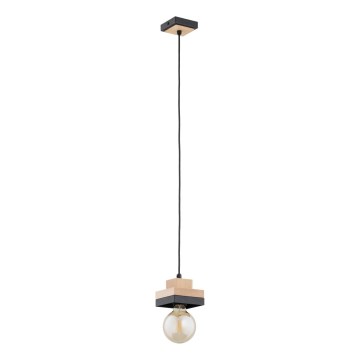 Pakaramā lampa uz vada LARSO 1xE27/15W/230V melna/bēša