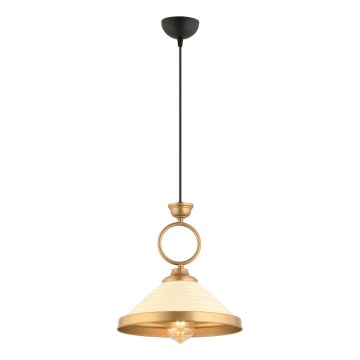 Pakaramā lampa uz vada MONZA 1xE27/40W/230V Ø30 cm krēmkrāsas/bronzas