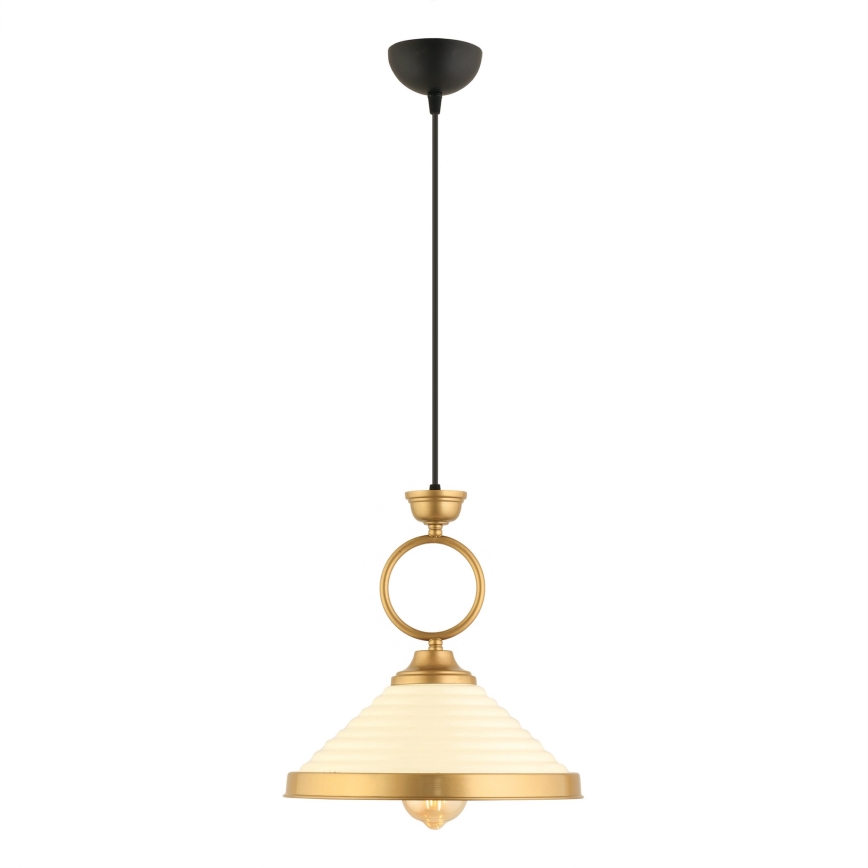 Pakaramā lampa uz vada MONZA 1xE27/40W/230V Ø30 cm krēmkrāsas/bronzas