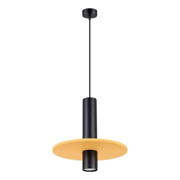 Pakaramā lampa uz vada PELTA 1xGU10/10W/230V melna/dzeltena