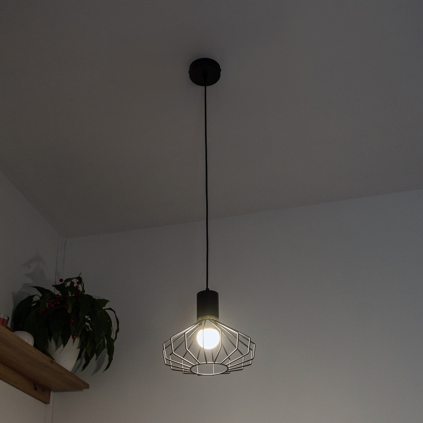 Pakaramā lampa uz vada SOLANO 1xE27/15W/230V melna/zelta