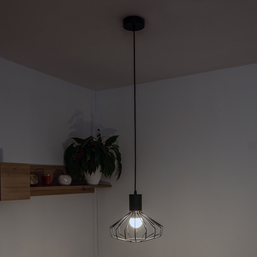 Pakaramā lampa uz vada SOLANO 1xE27/15W/230V melna/zelta
