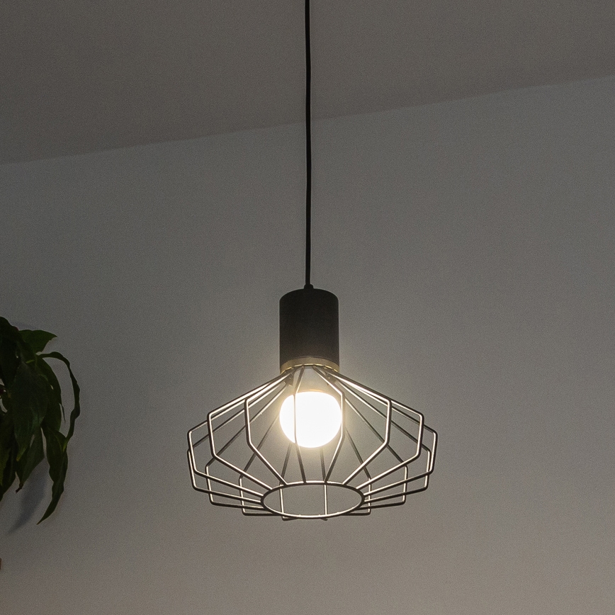 Pakaramā lampa uz vada SOLANO 1xE27/15W/230V melna/zelta