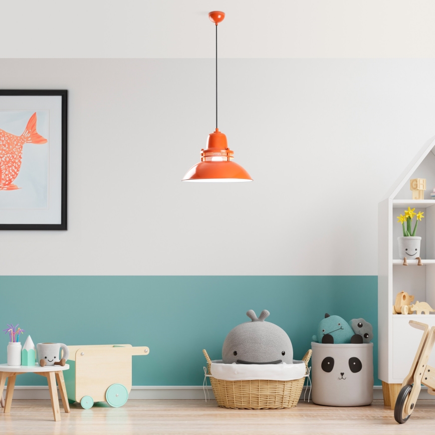 Pakaramā lampa uz vada TIBET 1xE27/40W/230V oranžā