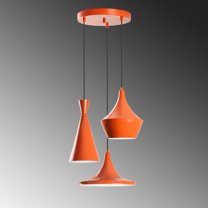 Pakaramā lampa uz vada TOM 3xE27/40W/230V oranžā