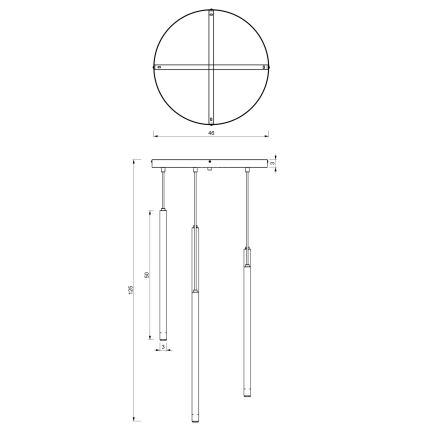 Pakaramā lampa uz vada YORU 8xG9/8W/230V melna