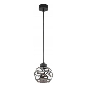 Pakaramā lampa uz vada ZULIA 1xE27/15W/230V melna/dūmakaini melna