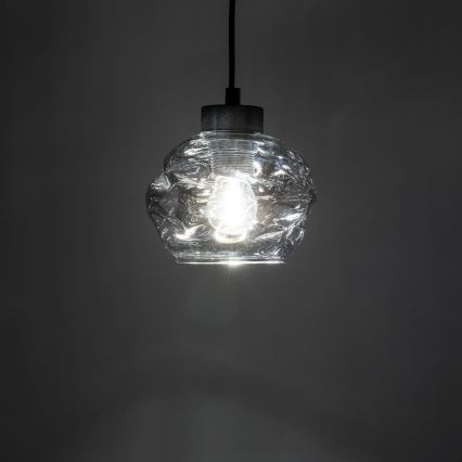 Pakaramā lampa uz vada ZULIA 1xE27/15W/230V melna/dūmakaini melna