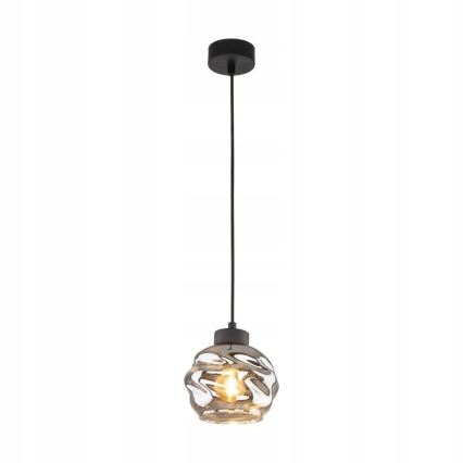Pakaramā lampa uz vada ZULIA 1xE27/15W/230V melna/dūmakaini melna
