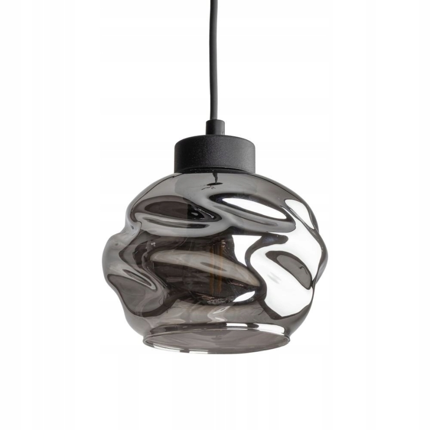 Pakaramā lampa uz vada ZULIA 1xE27/15W/230V melna/dūmakaini melna