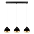 Pakaramā lampa YILDO ar vadu 3xE27/40W/230V melna/zelta
