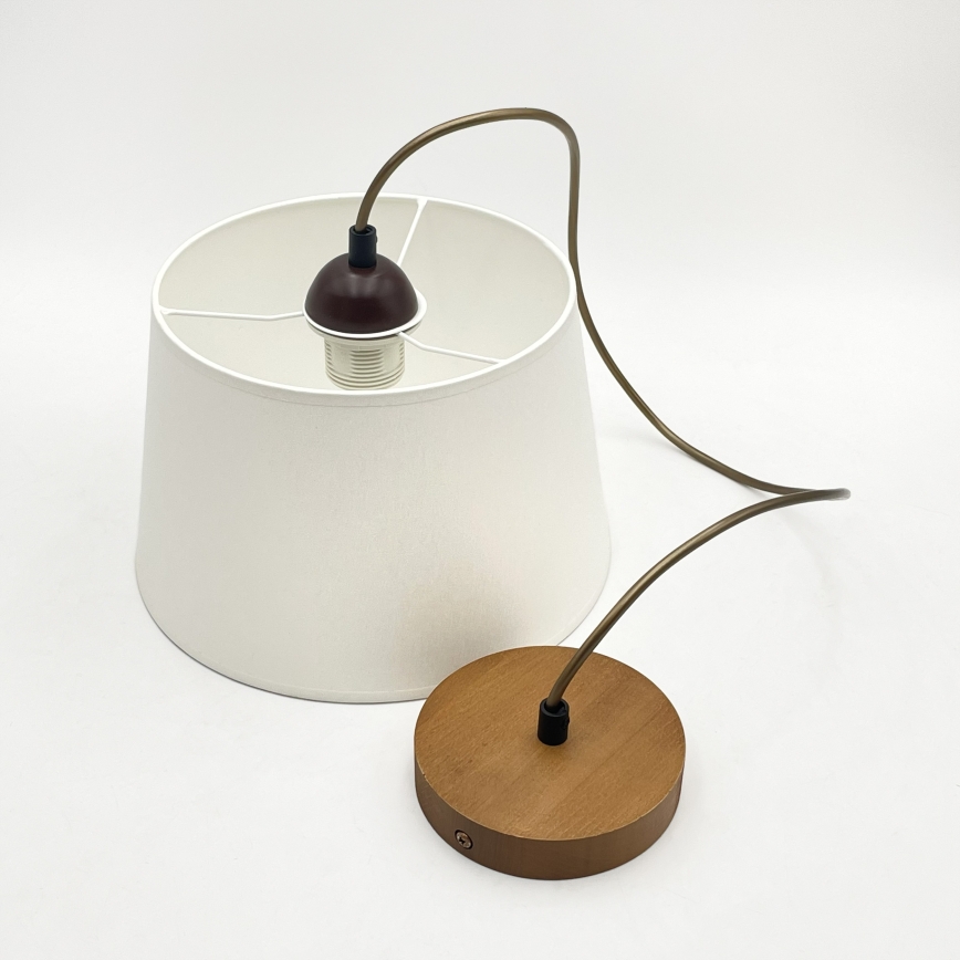 Pakaramā lustra AIDA uz vada 1xE27/60W/230V Ø 25 cm, ozols/brūns/balts