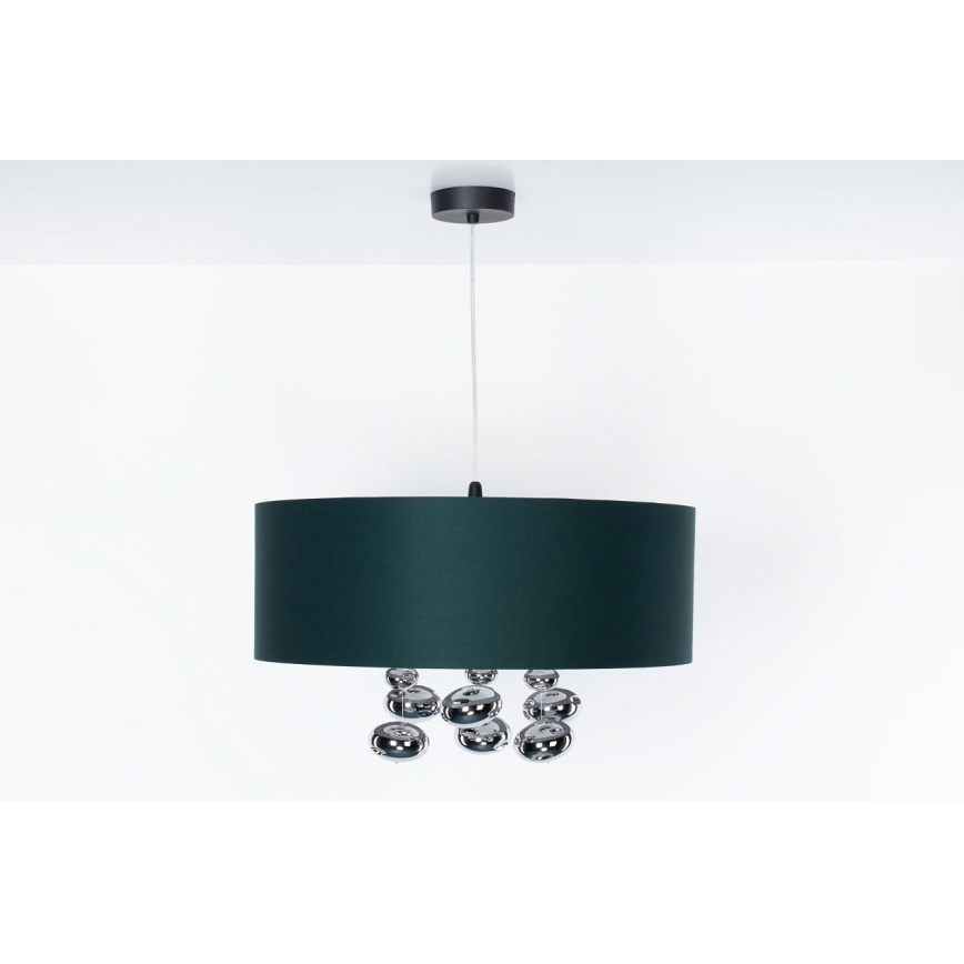 Pakaramā lustra ar kabeli BUBBLE 1xE27/60W/230V Ø 50 cm zaļa