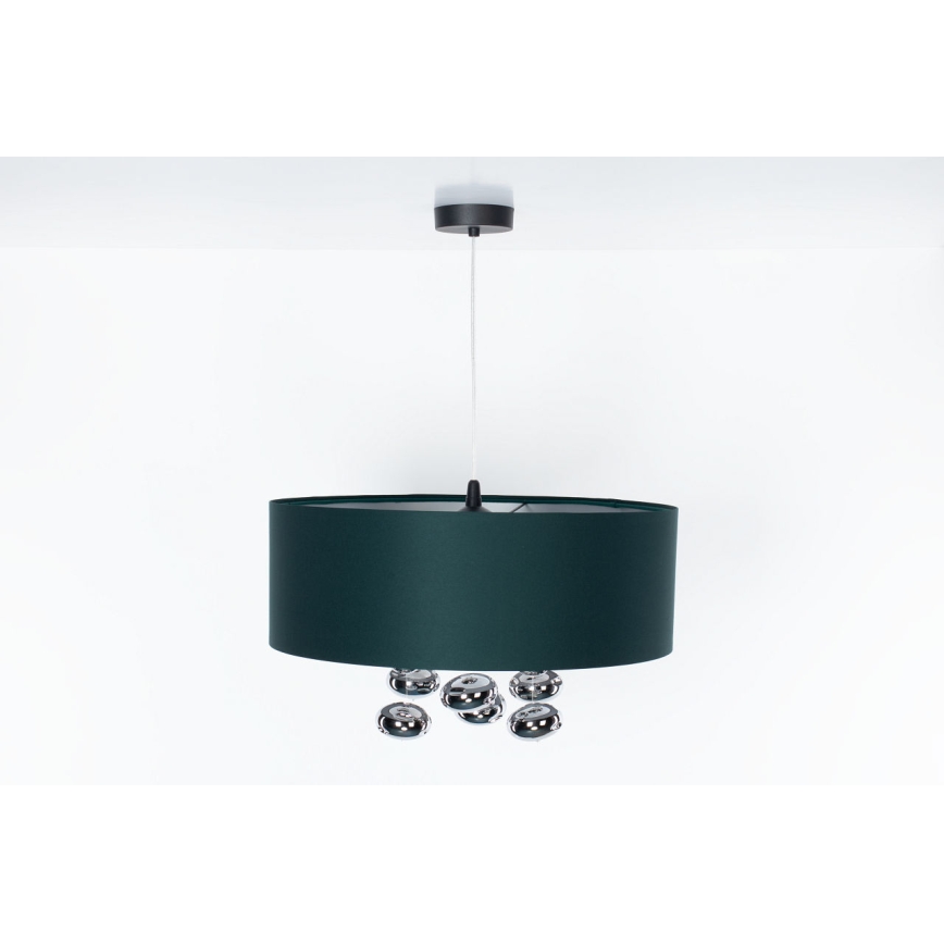 Pakaramā lustra ar kabeli BUBBLE 1xE27/60W/230V Ø 50 cm zaļa