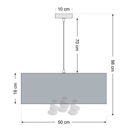Pakaramā lustra ar kabeli BUBBLE 1xE27/60W/230V Ø 50 cm zaļa