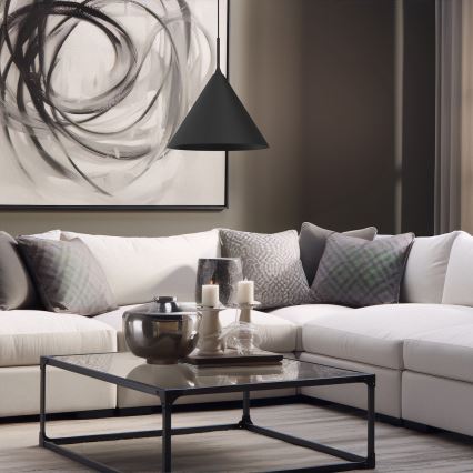 Pakaramā lustra ar kabeli CAPITAL 1xGX53/15W/230V Ø 32 cm melna