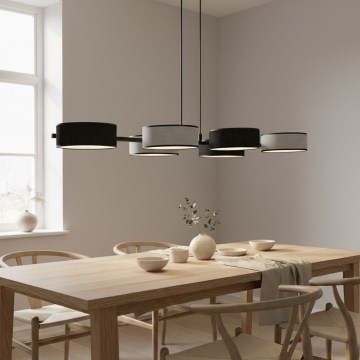 Pakaramā lustra ar kabeli DRUMZ 6xE14/10W/230V melna/pelēka