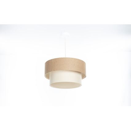 Pakaramā lustra ar kabeli DUO 1xE27/60W/230V Ø 40 cm bēša/krēmīga
