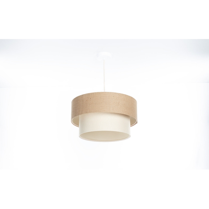 Pakaramā lustra ar kabeli DUO 1xE27/60W/230V Ø 40 cm bēša/krēmīga