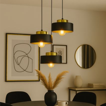 Pakaramā lustra ar kabeli IGNIA 3xE27/60W/230V melna