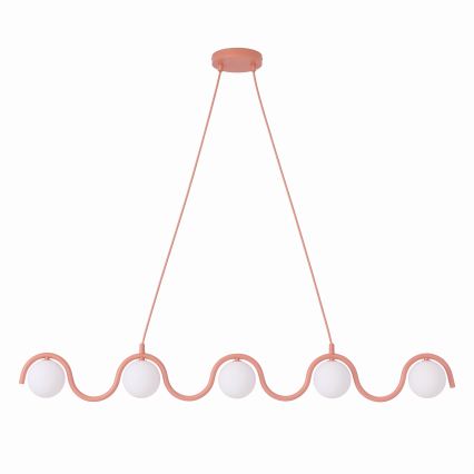 Pakaramā lustra ar kabeli SINUS 5xG9/8W/230V rozā