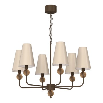 Pakaramā lustra ar ķēdi GRENADA 6xE14/15W/230V bēša