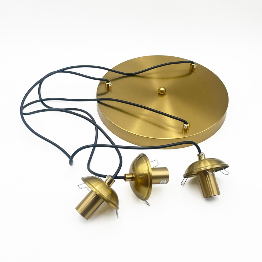 Pakaramā lustra ar trosi CRISTAL 3xE14/15W/230V misiņš/dūmakaini melna