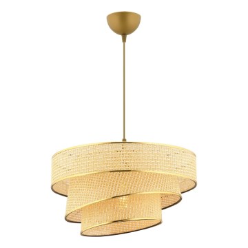 Pakaramā lustra ar vadu COUPER 1xE27/60W/230V bēša/zelta