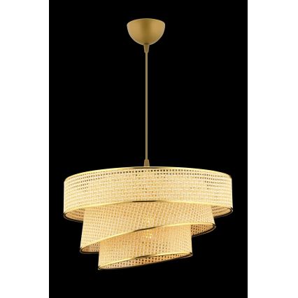 Pakaramā lustra ar vadu COUPER 1xE27/60W/230V bēša/zelta