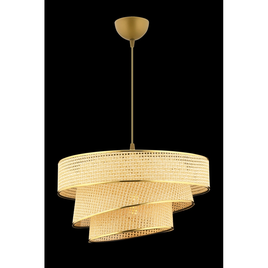 Pakaramā lustra ar vadu COUPER 1xE27/60W/230V bēša/zelta