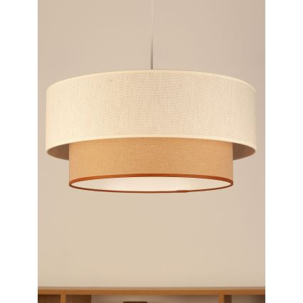 Pakaramā lustra ar vadu NATIA 1xE27/60W/230V Ø 45 cm balta/brūna
