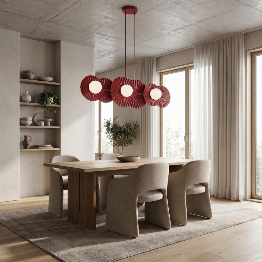 Pakaramā lustra ar vadu UMBRA 6xG9/8W/230V sarkana