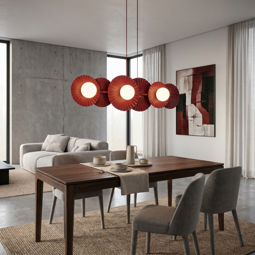 Pakaramā lustra ar vadu UMBRA 6xG9/8W/230V sarkana