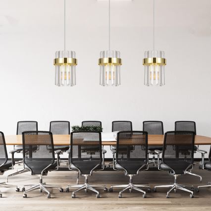 Pakaramā lustra ar vadu VETRO 3xE14/10W/230V zelta