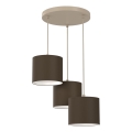 Pakaramā lustra ARDEN uz troses 3xE27/15W/230V Ø 30 cm bēša/brūna
