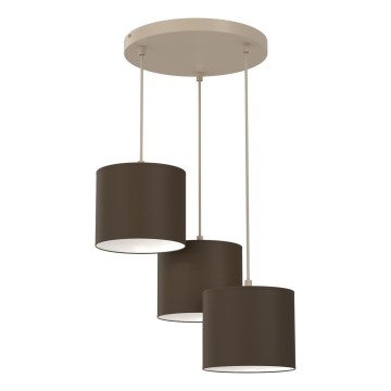 Pakaramā lustra ARDEN uz troses 3xE27/15W/230V Ø 30 cm bēša/brūna