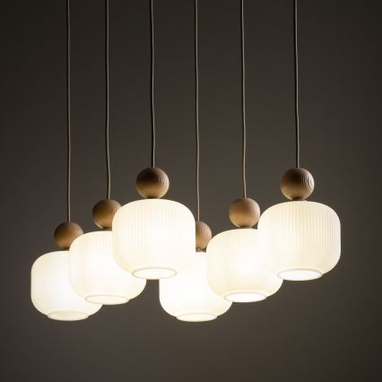 Pakaramā lustra BALLO uz troses 6xE14/10W/230V bēša