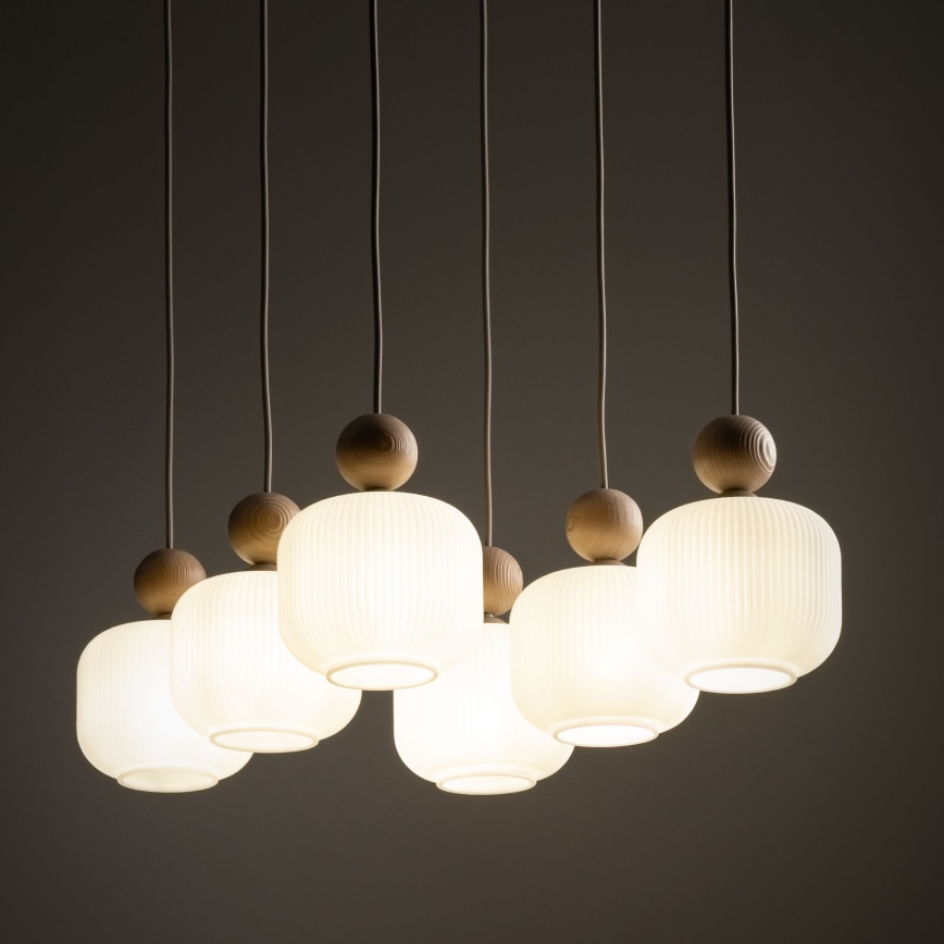Pakaramā lustra BALLO uz troses 6xE14/10W/230V bēša