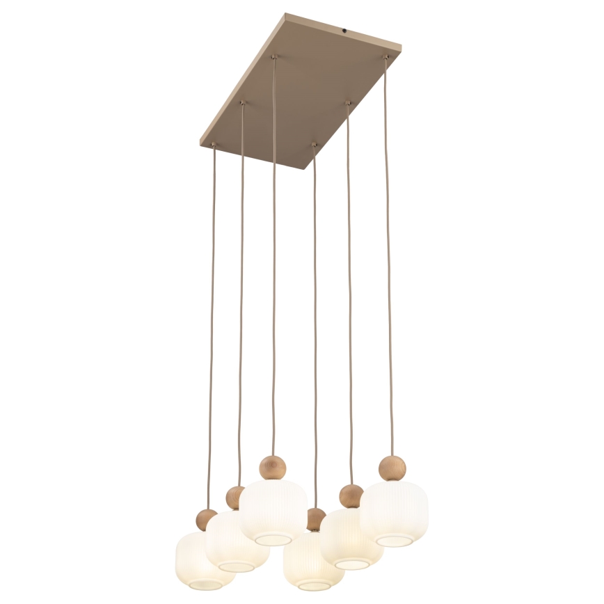Pakaramā lustra BALLO uz troses 6xE14/10W/230V bēša