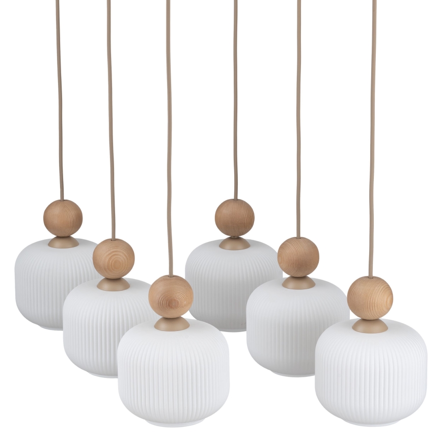 Pakaramā lustra BALLO uz troses 6xE14/10W/230V bēša