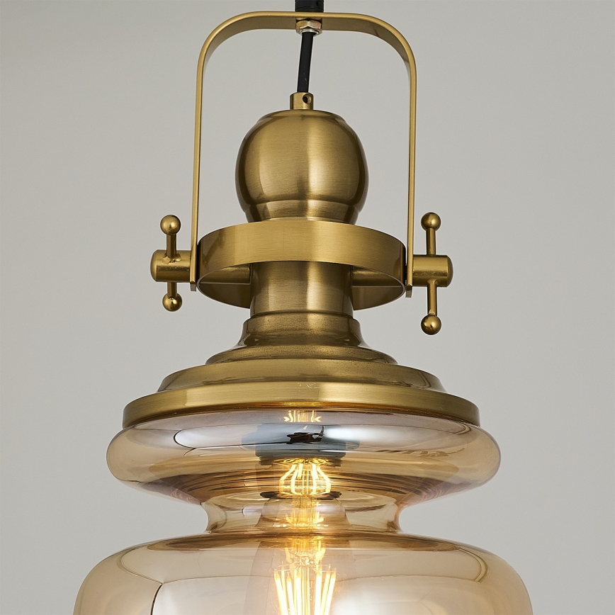 Pakaramā lustra BOTTLE ar ķēdi, 1xE27/40W/230V, zelta