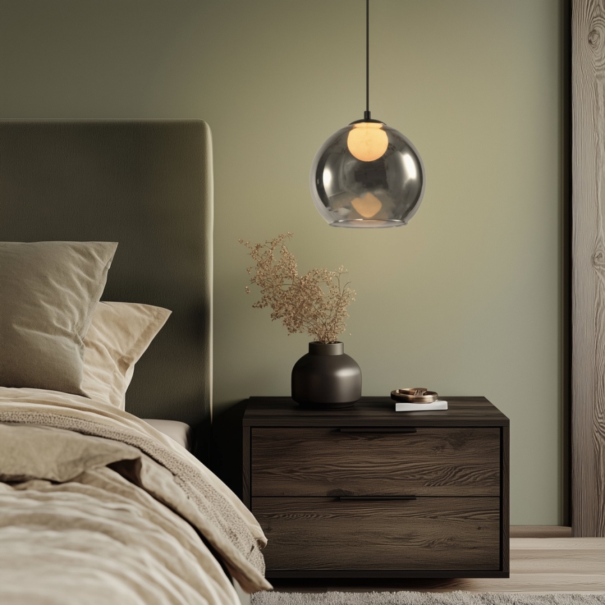 Pakaramā lustra BRIN 1xG9/15W/230V dūmakaini melna