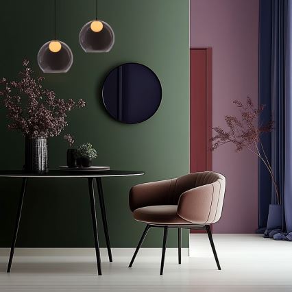 Pakaramā lustra BRIN 1xG9/15W/230V dūmakaini melna