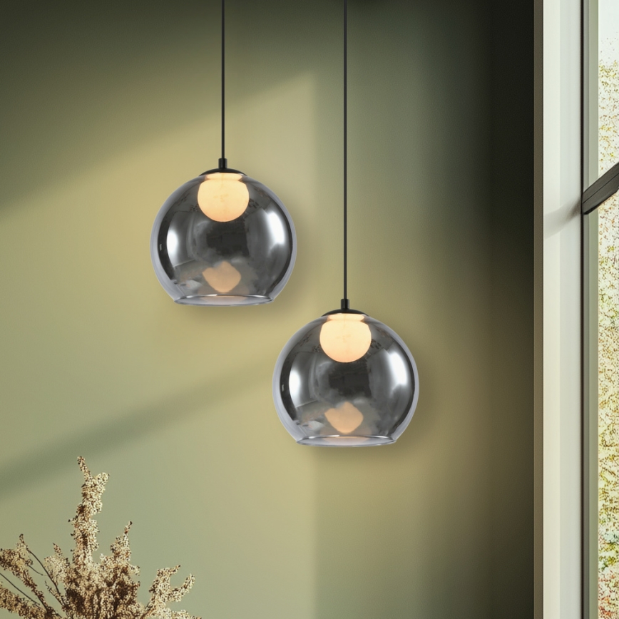 Pakaramā lustra BRIN 1xG9/15W/230V dūmakaini melna