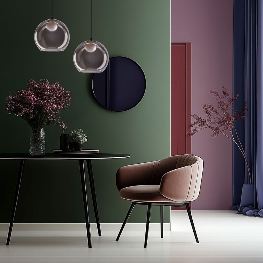 Pakaramā lustra BRIN 1xG9/15W/230V dūmakaini melna